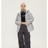 Unisex Jacket Vintage Sports Hooded Jacket Loose Casual Spring and Autumn Coat